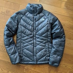 Purple metallic North Face 660 puffer jacket